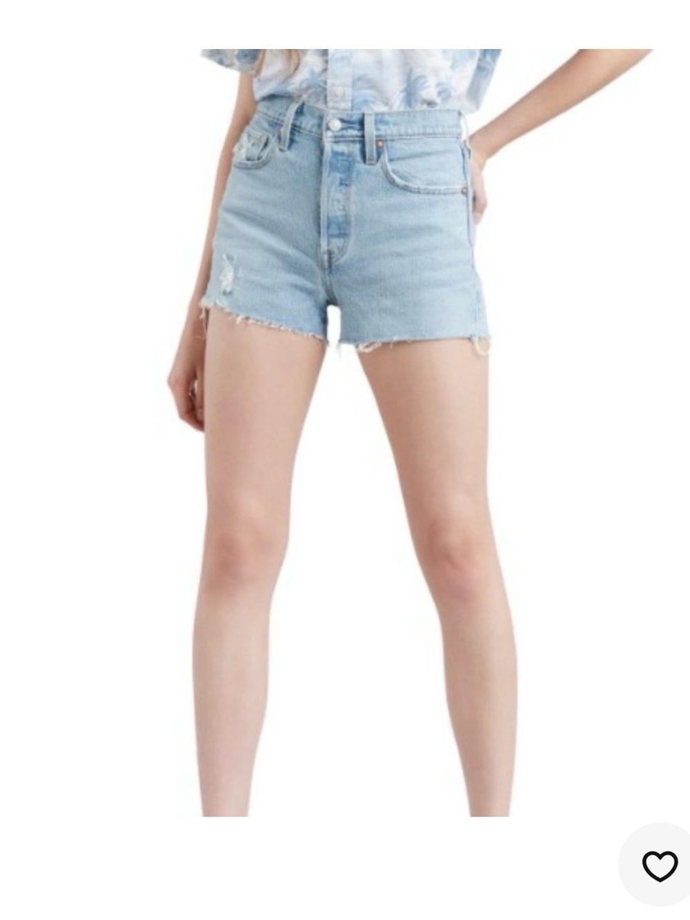 Levi's 501 High Rise Denim Shorts W30
Tango Light Distressed
Button Fly 30